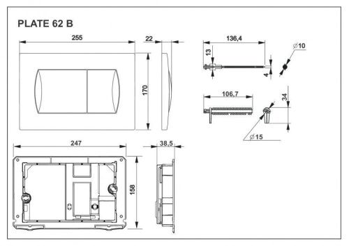 Клавиша смыва механическая Roca In-Wall 78901160B2 цвет хром - фото 2
