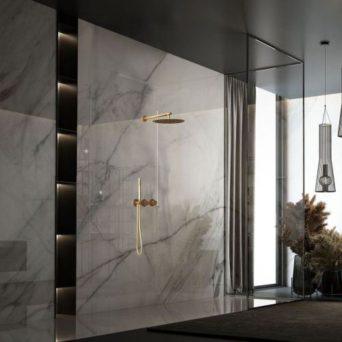 Душевая система Vincea VSFW-4G01BG4 встраиваемая в стену цвет золото с термостатом