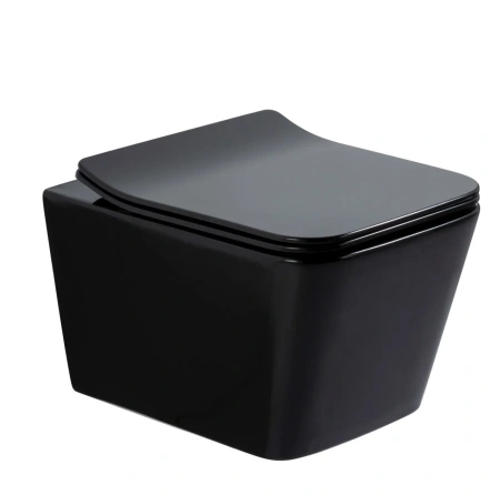Унитаз подвесной Gid Cuadrado 62224Y черный с сиденьем микролифт безободковый