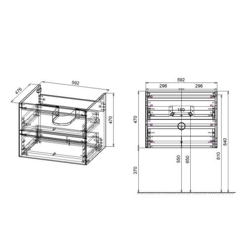 Тумба под раковину Vincea Luka VMC-2L600GS 60х50 подвесная цвет серый - фото 5