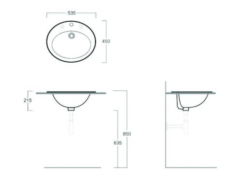Раковина из сантехнического фаянса Simas S 52 bia 50х50 встраиваемая цвет белый - фото 2