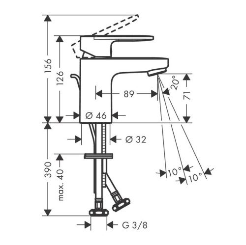 Смеситель Hansgrohe Vernis 71550670 на раковину черный - фото 2