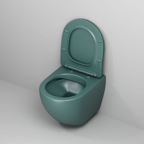 Унитаз подвесной Grossman Color GR-4455OLMS зеленый с сиденьем микролифт безободковый каскадный смыв - фото 4