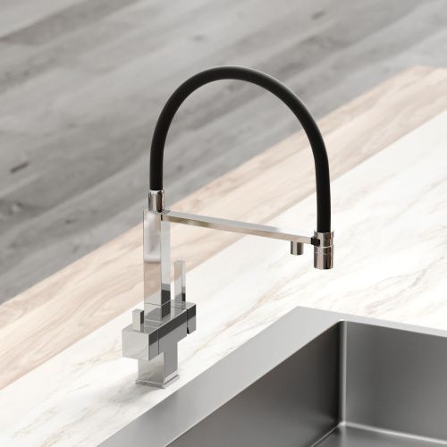 Смеситель для кухни Sancos Moro SC4006CH на мойку черный/хром - фото 5