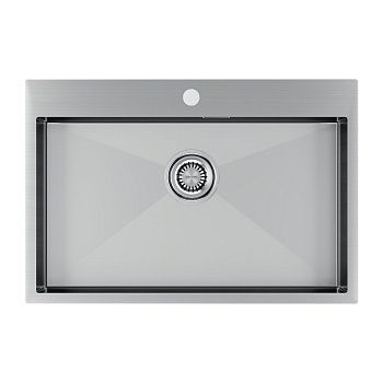 Кухонная мойка Paulmark VELTEN 75 PM807551-BS 75х50 цвет серый поверхность брашированная