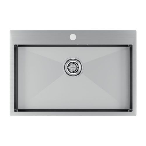 Кухонная мойка Paulmark VELTEN 75 PM807551-BS 75х50 цвет серый поверхность брашированная