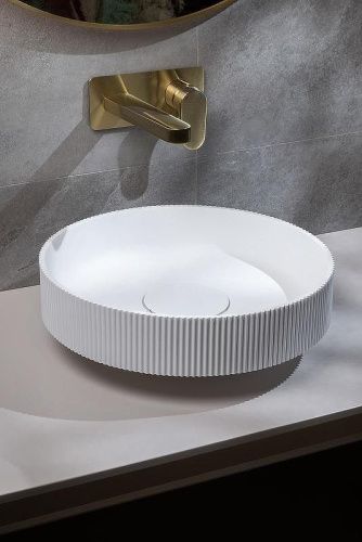 Раковина из искусственного камня Boheme Corian 801-R-MW 40х40 накладная цвет белый без отверстий под смеситель - фото 3