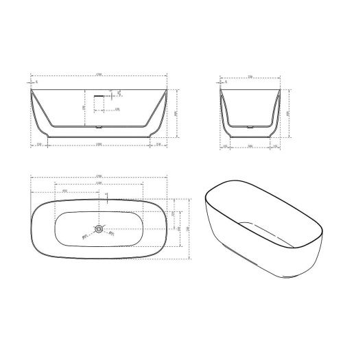 Ванна акриловая Vincea VBT-631 170х75 отдельностоящая овальная - фото 4