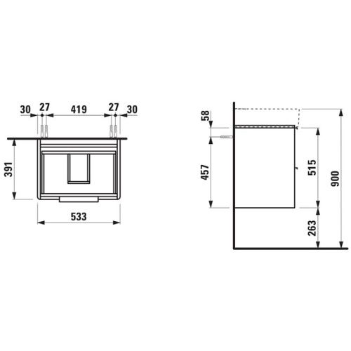 Тумба под раковину Laufen VAL 4.0219.2.110.260.1 50х40 цвет белый - фото 2
