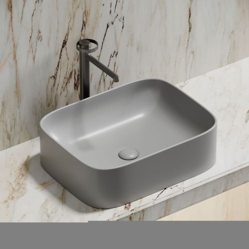 Раковина из сантехнического фарфора Ceramica Nova ELEMENT CN6052MSG 50х40 накладная цвет серый без отверстий под смеситель - фото 5