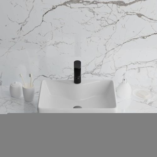 Раковина из сантехнического фаянса Grossman GR-3017 50х40 накладная цвет белый 1 отверстие под смеситель - фото 2