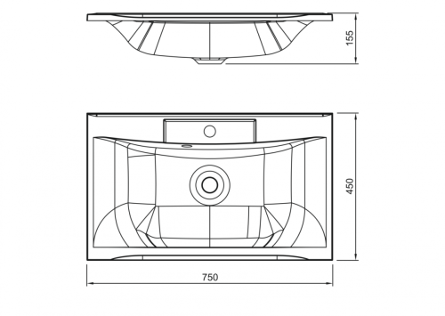 Раковина из искусственного камня Art&Max BIANCHI AM-LAV-750-MR-FP 80х50 накладная цвет белый - фото 3