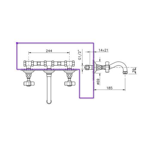 Встраиваемая часть для смесителя Nicolazzi Dames Anglaises C1477DX - фото 2