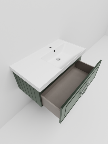 Тумба с раковиной La Fenice CUBO NFNC-01-CUB-G-90-1-90R 90х50 подвесная цвет серый - фото 5