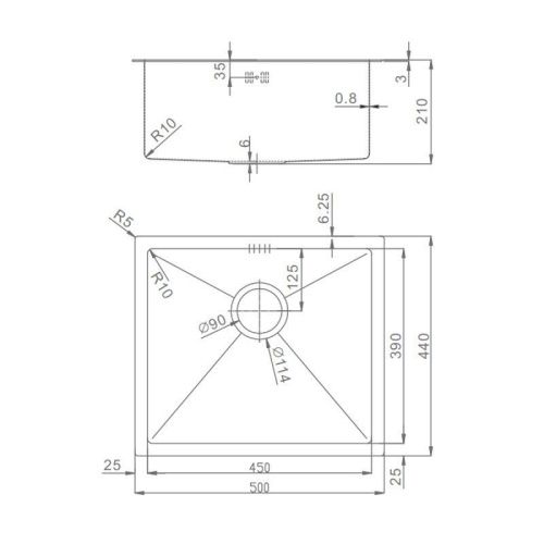 Кухонная мойка Raglo R703.5044.03 50х45 цвет золото поверхность матовая - фото 3
