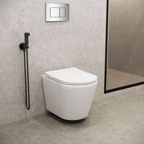 Унитаз подвесной Grossman Fly GR-4478S белый с сиденьем микролифт безободковый каскадный смыв - фото 5