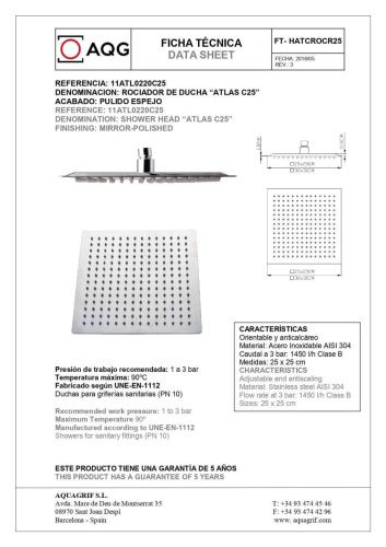 Душевая система AQG Alpha 19ALPEC21602 встраиваемая в стену цвет хром - фото 3