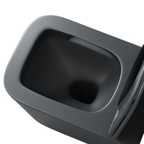 Унитаз подвесной Grossman Торнадо GR-4404GMSQ серый с сиденьем микролифт безободковый смыв торнадо - фото 4