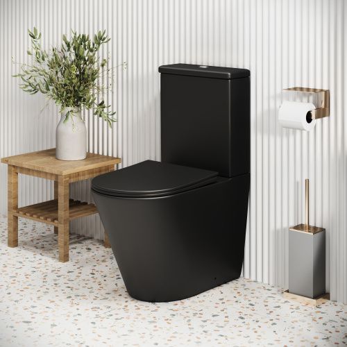 Унитаз напольный с бачком Grossman Color GR-4480BMS черный с сиденьем микролифт безободковый каскадный смыв - фото 5