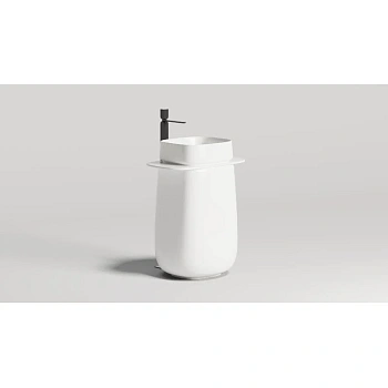 Раковина из искусственного камня S-Sense Salini ORIENTE 1303101G 70х50 напольная цвет белый без отверстий под смеситель