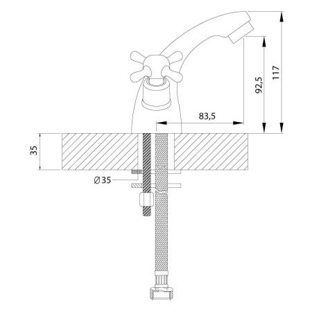 Смеситель Rossinka H H02-61 на раковину хром