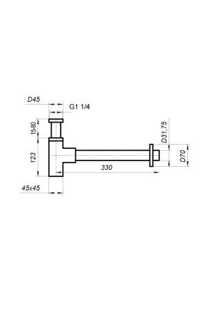 Сифон для раковины BelBagno BB-SMQ2-NERO черный