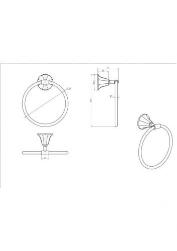 Полотенцедержатель CeramaLux Biatrichi 73006-1 - фото 2