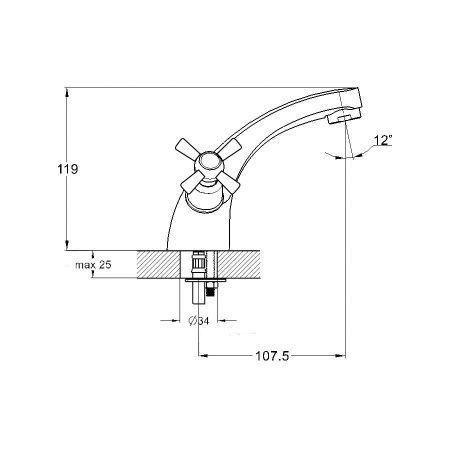 Смеситель для раковины G.Lauf QMT QMT1-A722 на столешницу хром