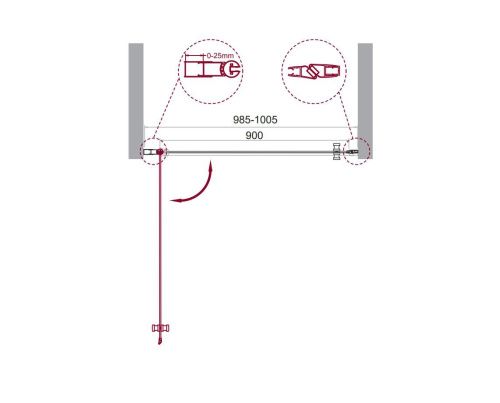 Душевая дверь BelBagno ETNA ETNA-B-1-100-T-Cr стекло прозрачное профиль хром - фото 2