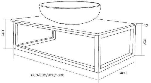 Столешница 1MarKa Grunge Loft Ц0000008735 80х50 накладная цвет серый - фото 3