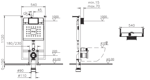 Инсталляция для унитаза Vitra V-Fix Core 738-5800-01 - фото 3