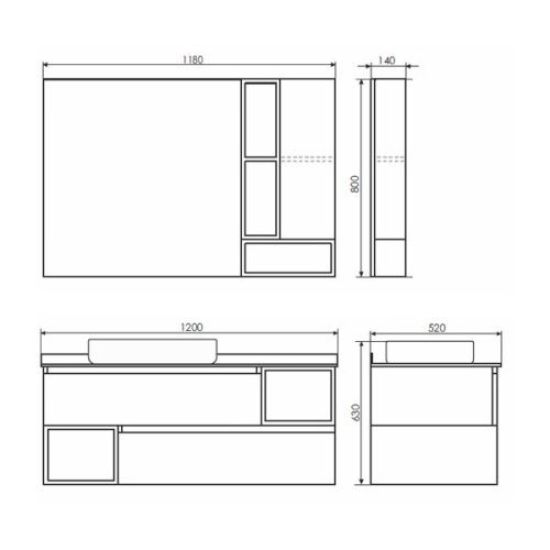 Тумба с раковиной Comforty Прага 00-00014834CF 120х50 подвесная цвет серый - фото 2
