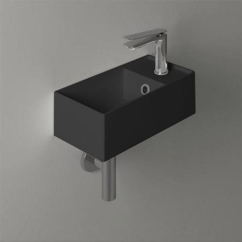 Раковина из сантехнического фаянса Simas Agile AG20 nero matt*1 40х20 подвесная цвет черный 1 отверстие под смеситель
