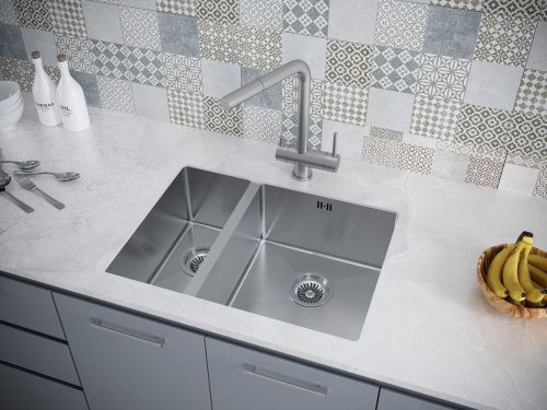 Кухонная мойка Paulmark GERBERG 59/2S UNI PM225944-BSR 35х40 цвет серый поверхность брашированная - фото 3