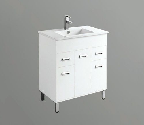 Раковина из сантехнического фаянса CeramaLux 9080E 80х50 встраиваемая цвет белый 1 отверстие под смеситель - фото 3