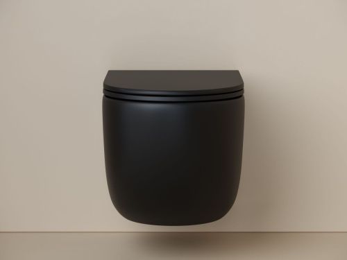 Унитаз подвесной Ceramica Nova UP CN4007MB черный с сиденьем микролифт безободковый душевой смыв - фото 2