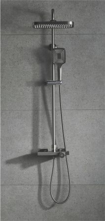 Душевая стойка Rose R1896T-6 настенная цвет серый с термостатом