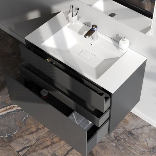 Тумба под раковину Am.Pm Inspire V2.0 M50AFHX1003GM 100х50 подвесная цвет серый - фото 4