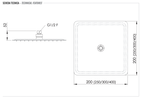 Верхний душ Remer 357UFD30X 30х30 хром - фото 2