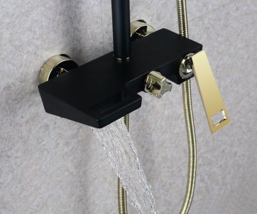 Душевая стойка Bronze de Luxe LT919B настенная цвет черный - фото 4