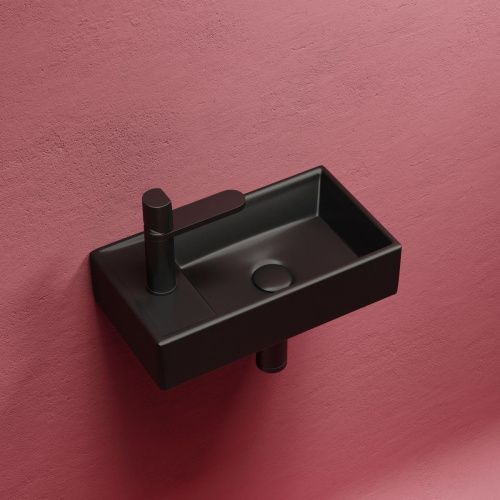 Раковина из сантехнического фарфора Ceramica Nova ELEMENT CN6051RMB 40х20 подвесная цвет черный 1 отверстие под смеситель - фото 3