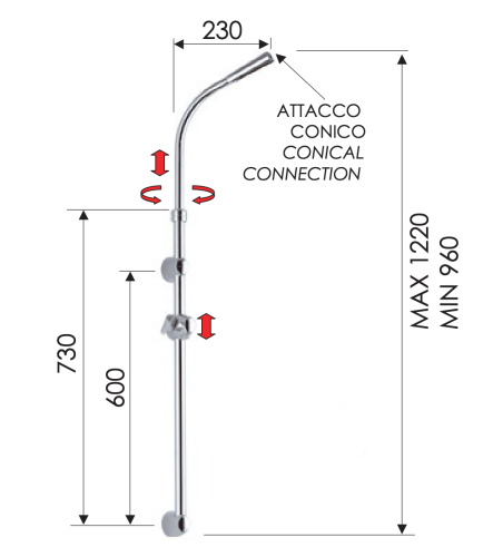 Душевая штанга Remer 318C цвет хром - фото 2