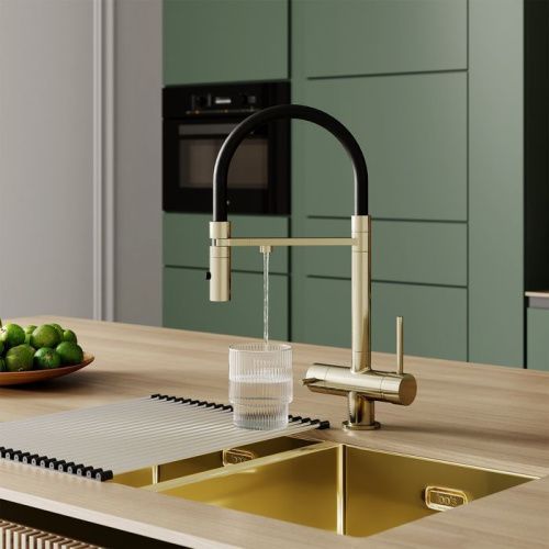 Смеситель для кухни IDDIS Ace ACEMGFFi05 на столешницу золото - фото 3