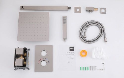 Душевая система Abber AF8251SP встраиваемая в стену цвет серый с термостатом - фото 3