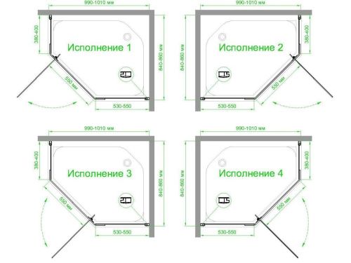Душевой уголок Royal Bath TR RB1085TR-T-BL 100х85 стекло прозрачное профиль черный без поддона - фото 4