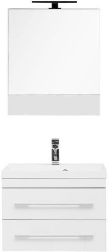 Комплект мебели: тумба с раковиной + зеркало-шкаф Aquanet Верона 00287651 60х50 подвесной цвет белый - фото 3