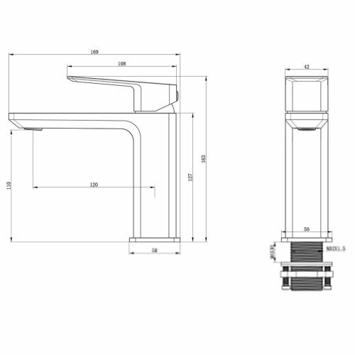 Смеситель Wonzon & Woghand DIAMOND WW-88139011-BN на раковину никель - фото 2