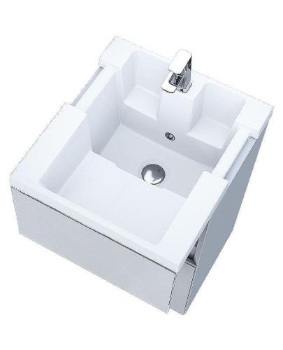 Тумба с раковиной 1MarKa Bumble Ц0000001481 40х30 подвесная цвет белый - фото 3