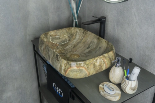 Раковина керамическая Gid Geométrico 54423 60х40 накладная цвет многоцветный без отверстий под смеситель - фото 2