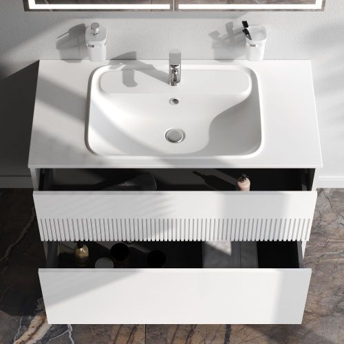 Тумба под раковину Am.Pm Func M8FFUX1002WM 100х50 подвесная цвет белый - фото 3